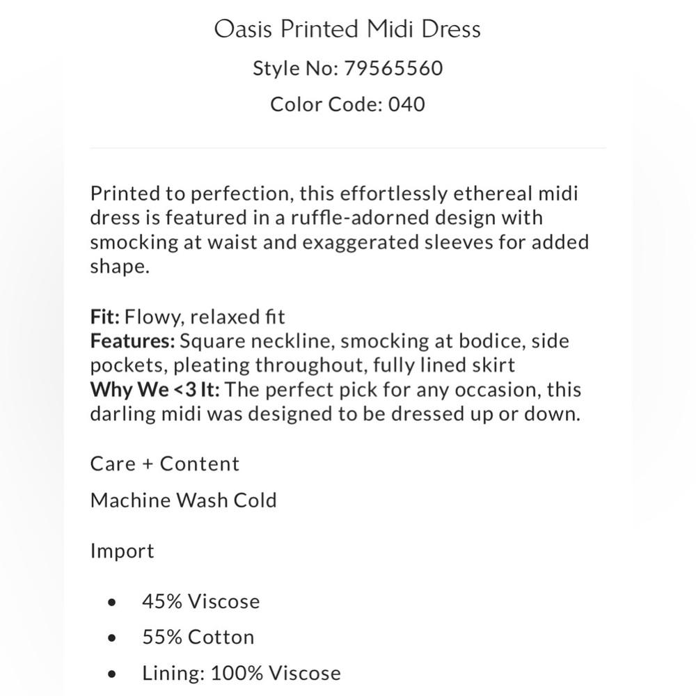 ▪️NWT Free People Oasis Printed Midi Dress/XS - Picture 6 of 11